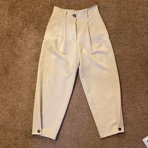 Zara Pleated Tapered Pants Trousers XS
